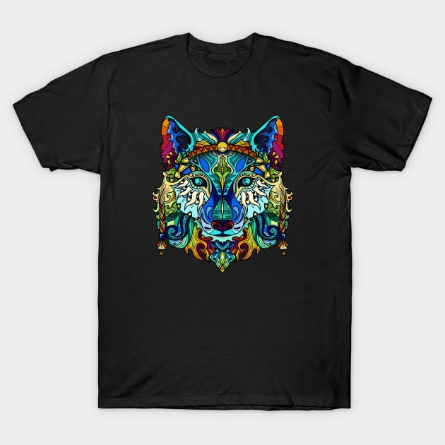 Animal Spirits - Wolf Shaman T-Shirt by Seraphine